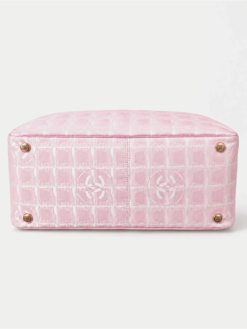 CHANEL Pink CC logo Travel Ligne Tote